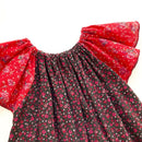 kronjuwel short-sleeved summer dress red floral 86/92 Upcycling